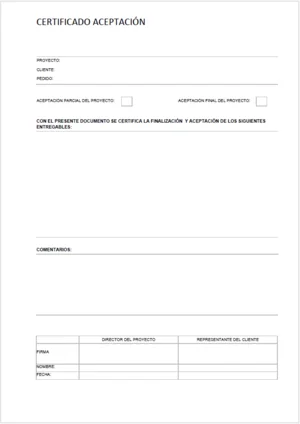 plantilla para cierre del proyecto acta de cierre de proyecto