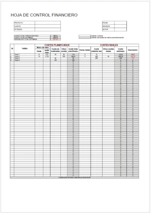hoja de control financiero excel formato control financiero